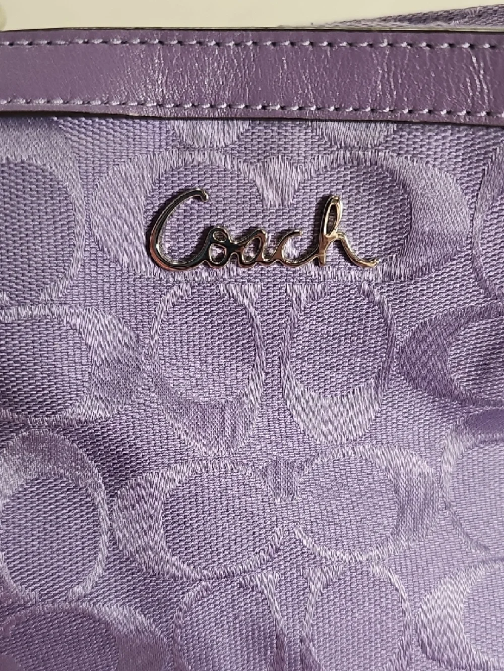 Coach Purple Signature Tote with Matching Wallet and Checkbook Cover - Picture 16 of 16
